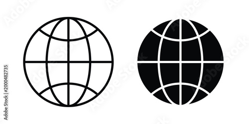 Globe icon pack vectors for graphic projects.