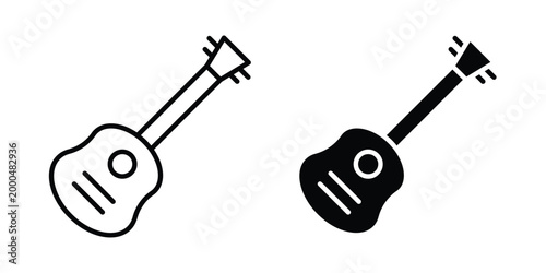 Guitar icon pack vectors for graphic projects.