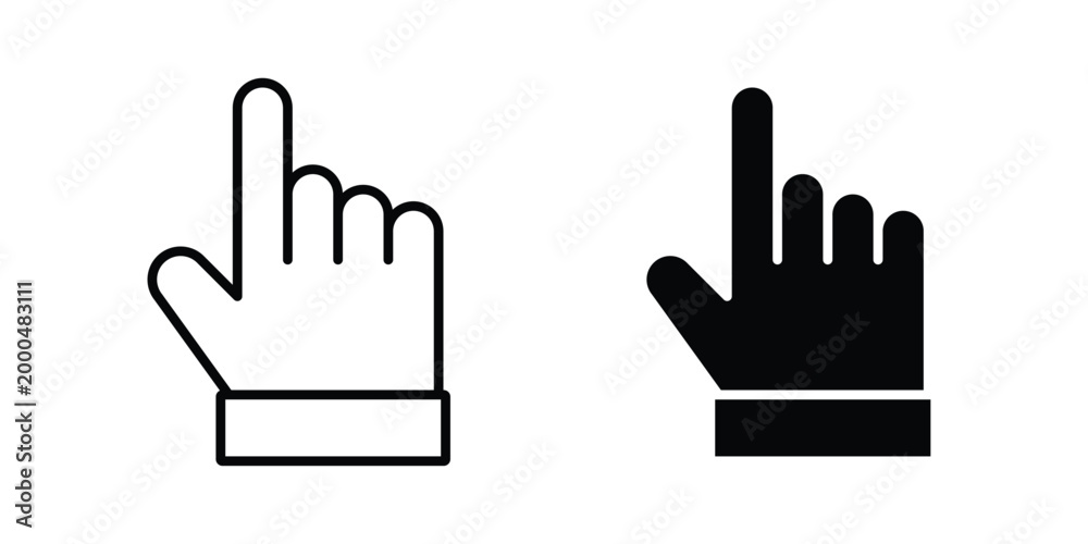 Fototapeta premium Hand pointer icon pack vectors for graphic projects.