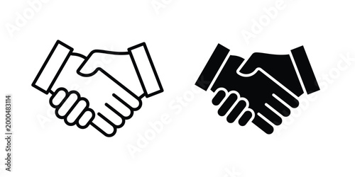 Handshake icon pack vectors for graphic projects.