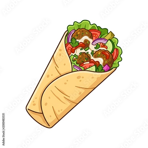 Delicious Shawarma Food Illustration.