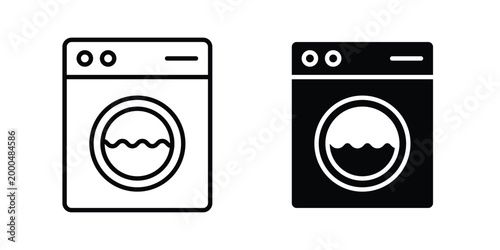 laundry machine icon pack vectors for graphic projects.