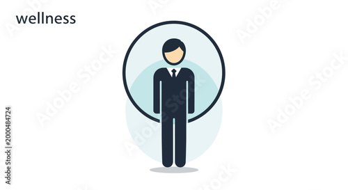 Wellness icon with minimalist vector design