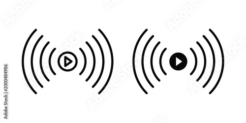 Live streaming icon pack vectors for graphic projects.