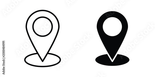 Location pin icon pack vectors for graphic projects.