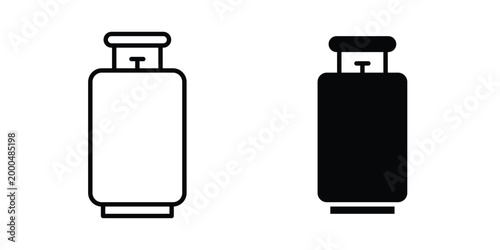 LPG cylinder icon pack vectors for graphic projects.