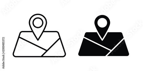 Map icon pack vectors for graphic projects.