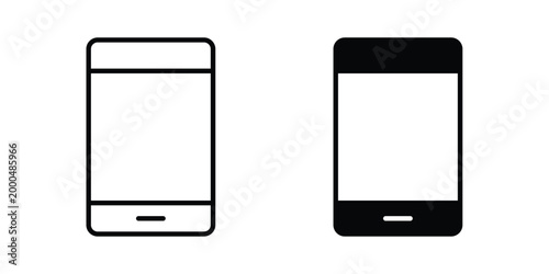 Mobile icon pack vectors for graphic projects.