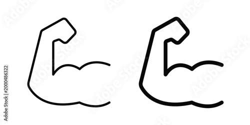 Muscle icon pack vectors for graphic projects.