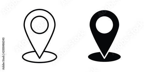 Canvas Print Navigation pin icon pack vectors for graphic projects.