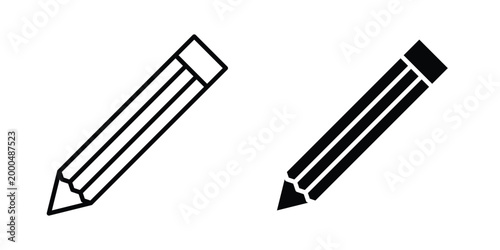 Pencil icon pack vectors for graphic projects.