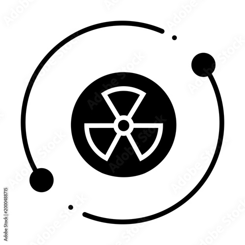 Radiation icon vector. Nuclear energy Illustration sign. Emitting symbol. Nuclear waste logo.