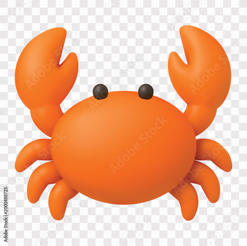 Fotografija Seafood and Marine Culinary Vector Icon Set | 3D icon set | crab