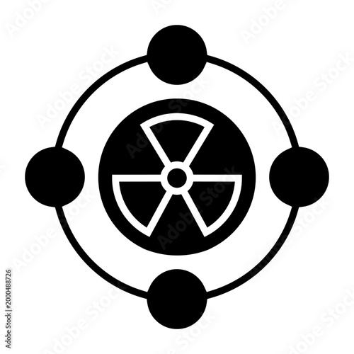 Radiation icon vector. Nuclear energy Illustration sign. Emitting symbol. Nuclear waste logo.
