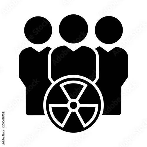 Radiation icon vector. Nuclear energy Illustration sign. Emitting symbol. Nuclear waste logo.