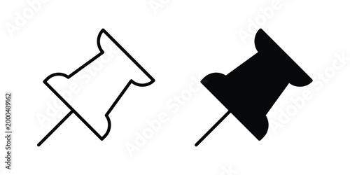 Push pin icon pack vectors for graphic projects.