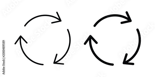 Recycle icon pack vectors for graphic projects.