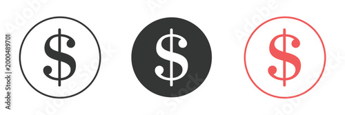 Dollar sign icon, business finance symbols, currency money graphics, investment payment concept, vector illustration