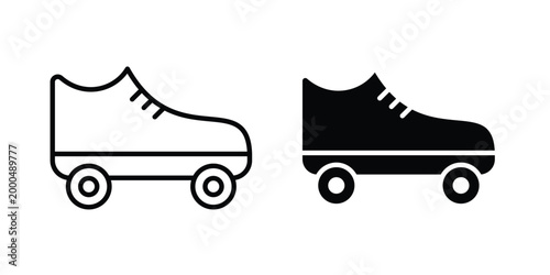 Roller skates icon pack vectors for graphic projects.
