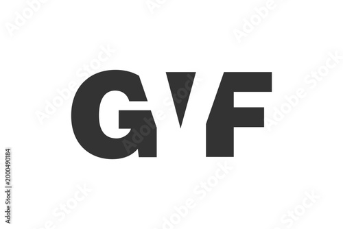 GVF logo design. Initial letter G V F bold font style for tech startups, consulting, corporate branding. Creative company name, headlines typography identity, trendy logotype.