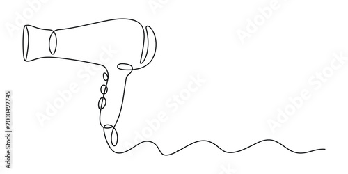 Continuous line drawing of a hair dryer appliance