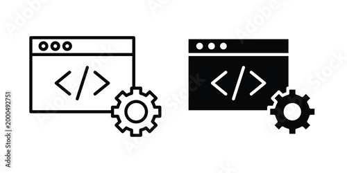 Web development icon pack vectors for graphic projects.