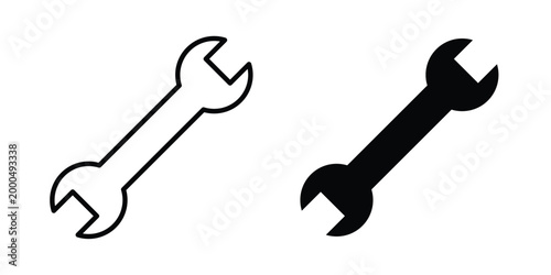 Wrench icon pack vectors for graphic projects.