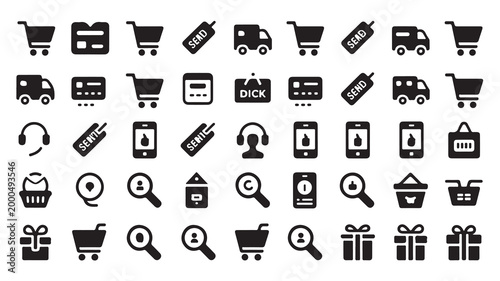 Collection of various black ribbons award badges and speech bubbles design element set.