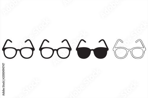 Optical Eyewear Icons in Line and Solid Styles for Retail Apps