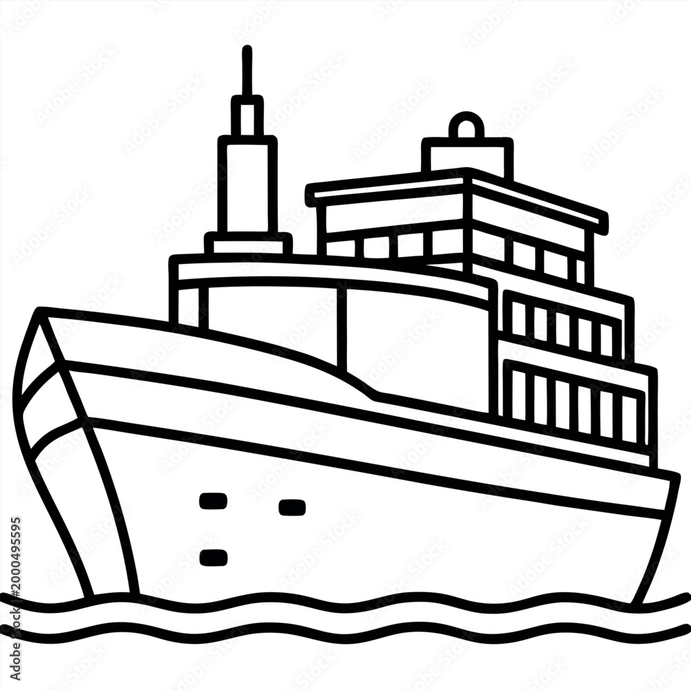 Obraz premium vector illustration of a ship