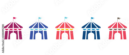 Circus tent icon. Circus Icon In Different Style Vector Illustration. Designed In Thin Line, Regular Line, Bold Line, Glyph, Color Fill, And Flat Style Can Be Used For Web. Vector illustration, EPS.
