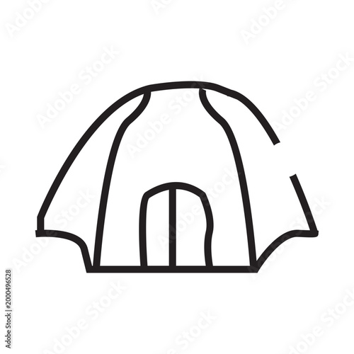 vector illustration of a tent outline icon style. representative for tent camping and travel theme.