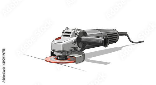 Electric power tool for grinding metal.