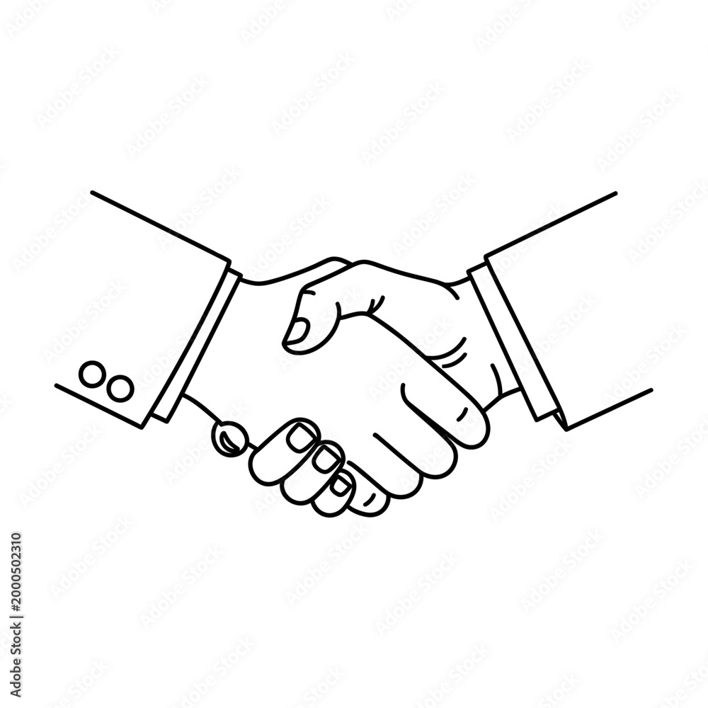 Fototapeta premium professional handshake agreement business partnership collaboration success teamwork vector illustration