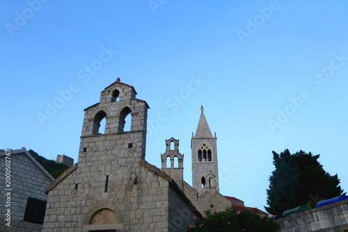 Traditional Mediterranean architecture and picturesque street in Lastovo, Croatia.