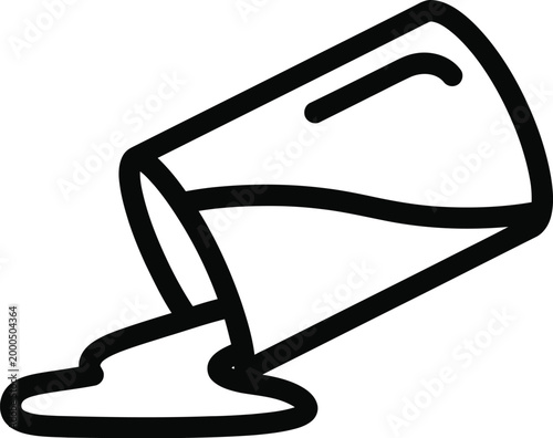 Spilled glass of liquid creates a puddle on a white surface, representing accidents or mishaps.