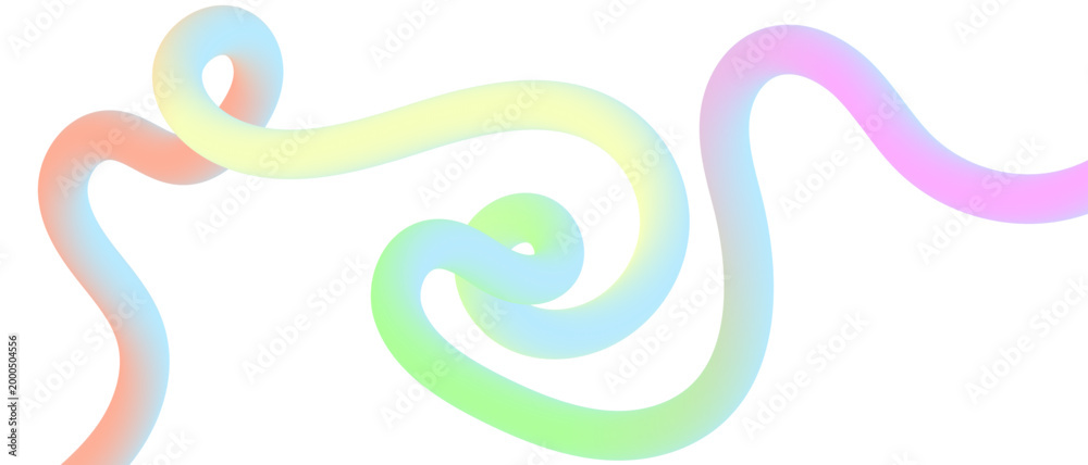 Fototapeta premium Abstract ribbon wave line design, smooth flowing curves, vibrant gradient stripes, modern creative vector background.