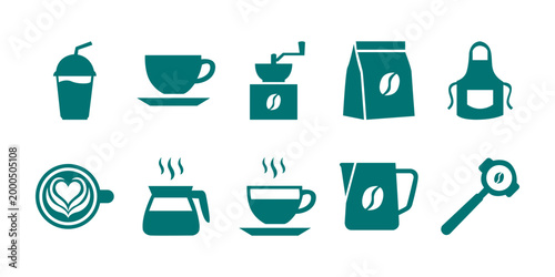 Coffee Shop Icon Set Vector Design
