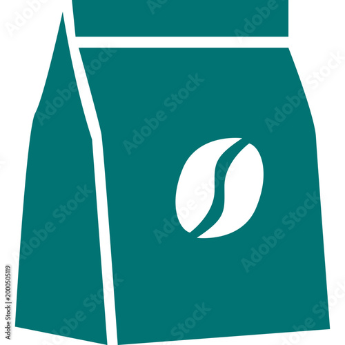 Coffee Bean Bag Flat Vector Icon