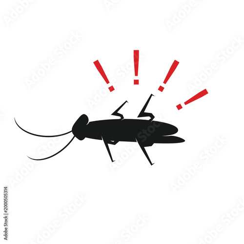 Dead Cockroach with Warning Signs
