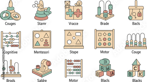 Educational Baby Toys Set with Stacking Blocks, Cognitive Shapes, and Wooden Learning Tools for Toddlers and Kids