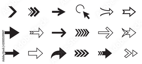 Arrow Icon and Directional Pointer Collection for Web Navigation and App UI Design