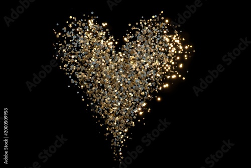 Glowing heart shape with lights.