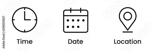 Time date location clock calendar