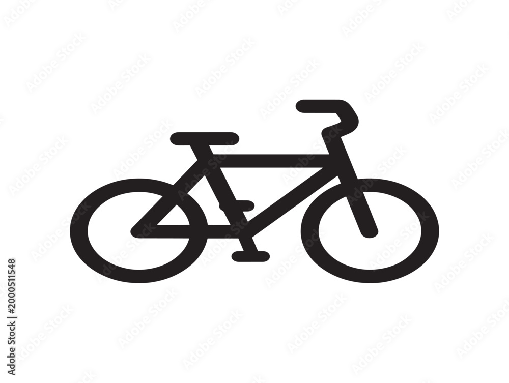 Fototapeta premium Classic bicycle flat design vector illustration with minimal line art style