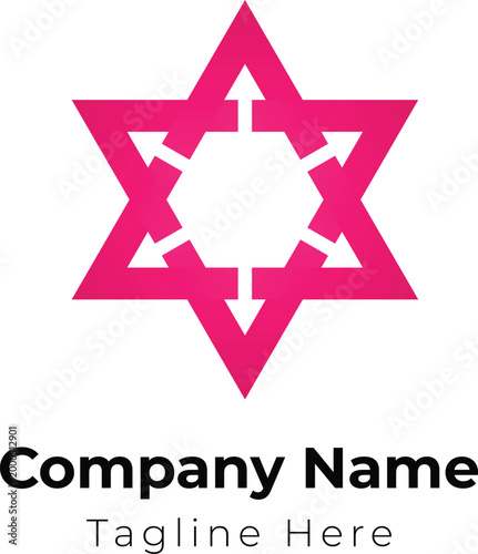 Hexagon Star Connection Tech Logo