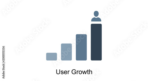 Person standing on bar graph increasing.