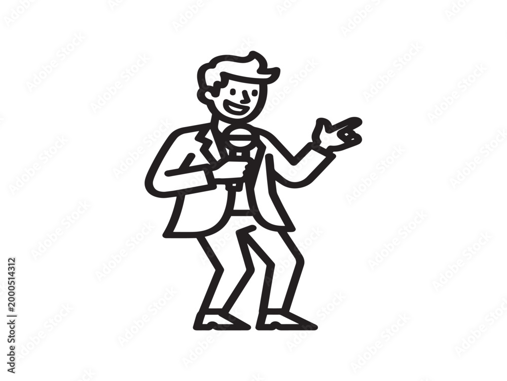 Fototapeta premium Confident businessman giving thumbs-up in professional suit, vector illustration