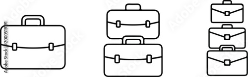 Professional Briefcase and Business Bag Icons for Career Design
