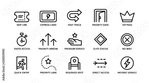 priority icons for fast track and quick access services